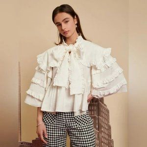 NWOT Sister Jane METROPOLIS RUFFLE BOW BLOUSE